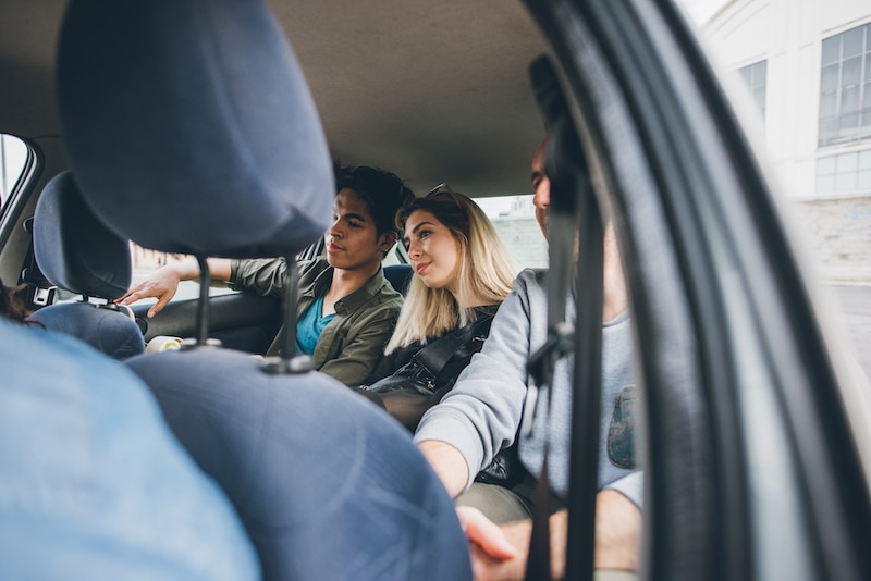 Group of young multiethnic friends traveling